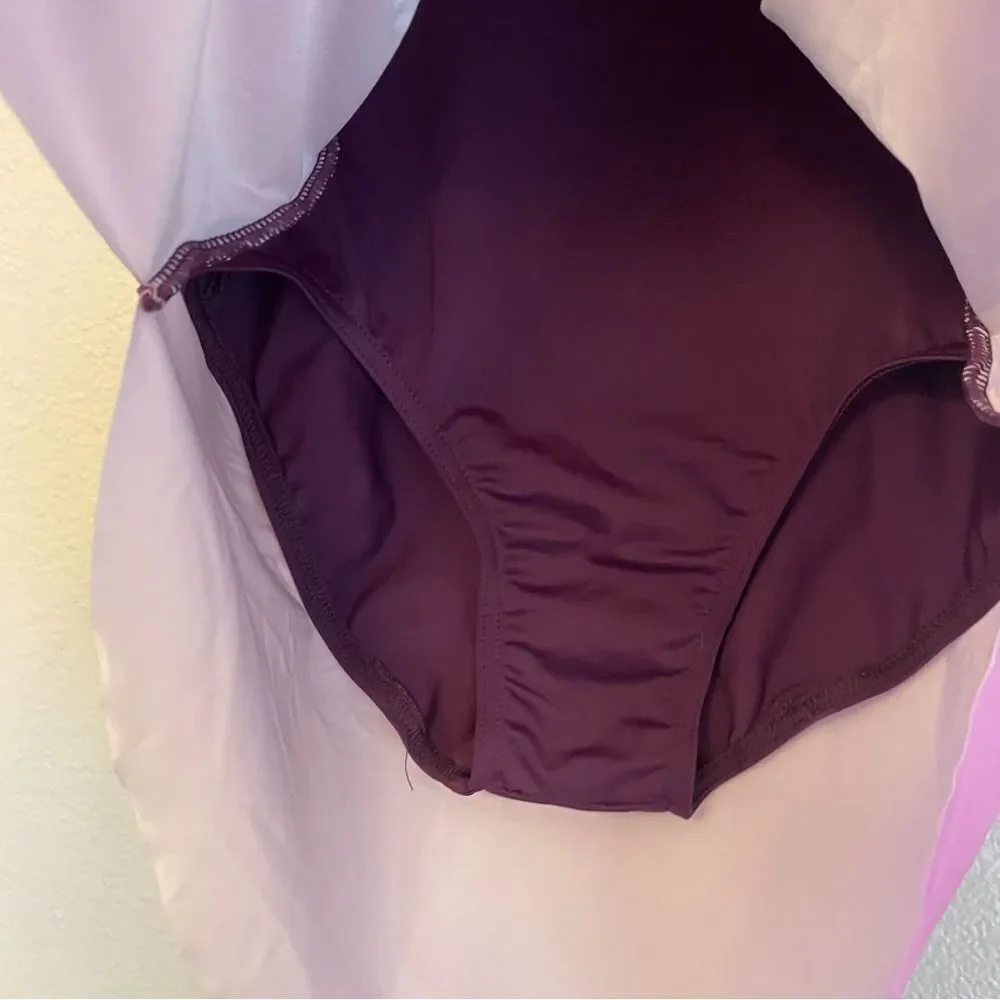 WEISSMAN Dance Costume purple rhinestones ombre Have Mercy 13294 MC 10/12 - Picture 11 of 14